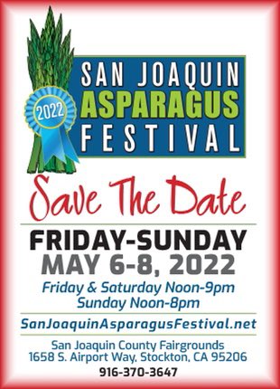 It’s official!!! The San Joaquin Asparagus Festival is coming back for 2022! 
Vendors, volunteers, &amp; attendees SAVE THE DATE! 
More details to come.