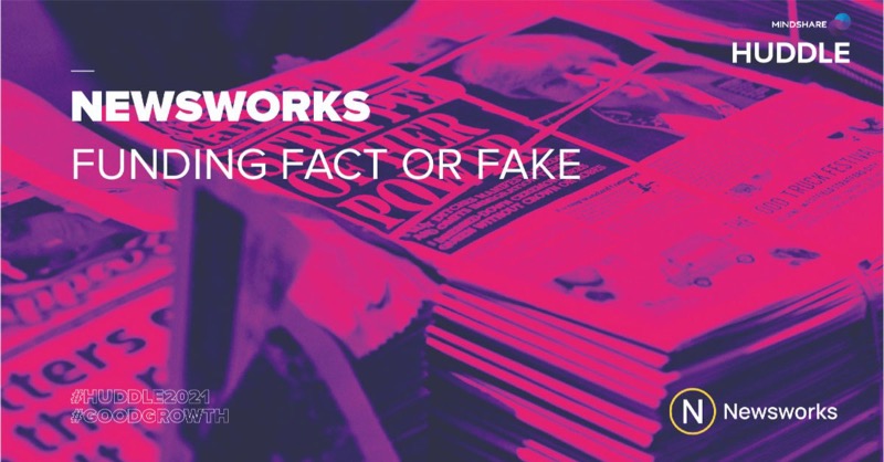 newsworks_uk's tweet photo. In a speech at day one of @mindshare_uk's #Huddle2021 event, Newsworks CEO @JoAllan1 implored advertisers to consider why they are not investing more heavily in trusted environments instead of unwittingly funding fake news