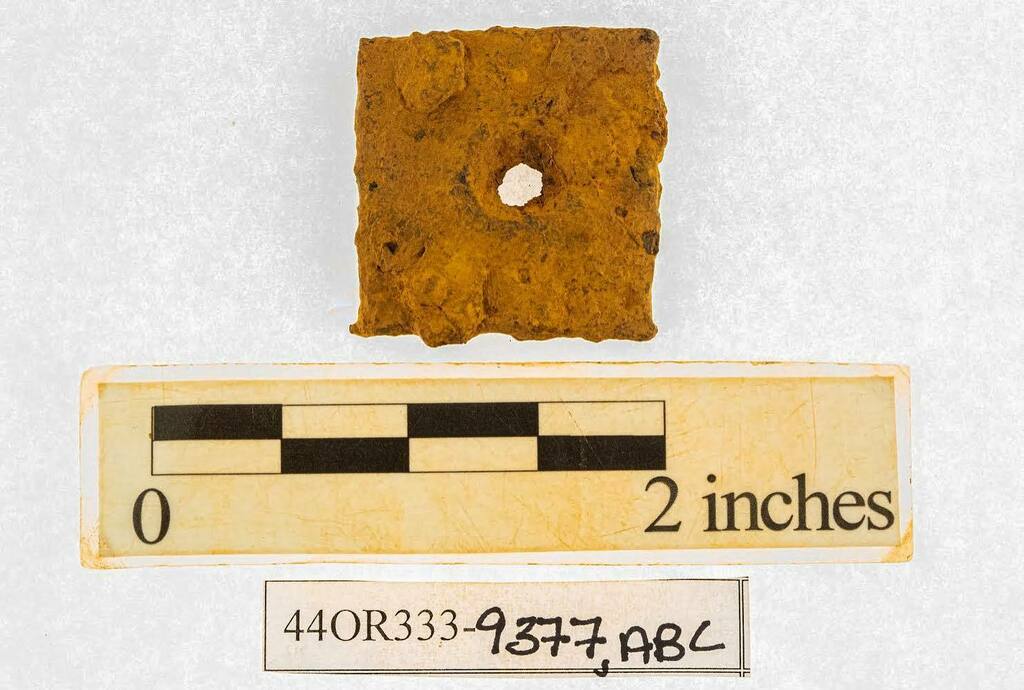 Montpelier_Arch's tweet photo. A cheez-it or an iron washer? 
After the artifact is cataloged the next step is to photograph it!  This iron washer was found at the Blacksmith site. 

#digmontpelier #labwork #archaeologylab #lablife #archaeology #archeology #jamesmadisonmontpelier #mus… https://t.co/dGJHgB1QE2 https://t.co/YC76ka9cip