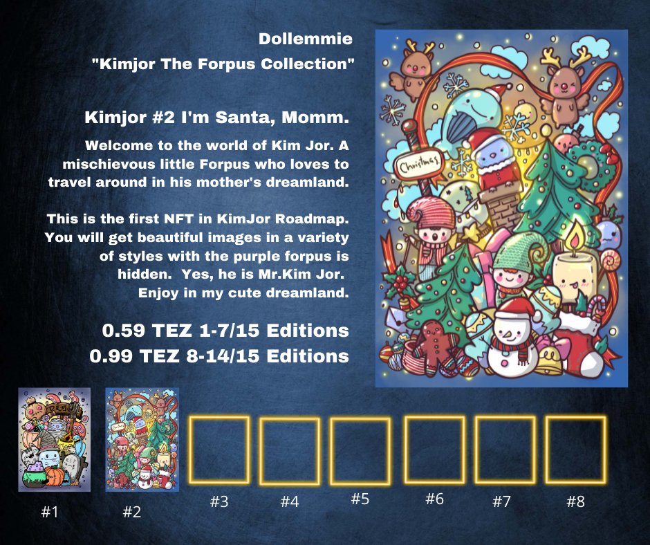 dollemmie's tweet photo. New Drop! 
@hicetnunc2000

Kimjor #2 
0.59 TEZ 1-7/15 Editions
0.99 TEZ 8-14/15 Editions
https://t.co/kqYOaVNy0o

Kimjor #1
https://t.co/u1NqEc5OS4

#CleanNFT #Tezos #XTZ #hicetnunc #hicetnunc2000 #OBJKT #NFTCollector #NFTCommunity #HEN https://t.co/LWhWkDzvs8