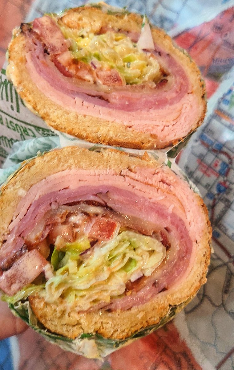 KcPickleman's tweet photo. Cafe Club YUM! The cafe club is the mullet of sandwiches.  Responsible Turkey up front and Party with the Ham in the back!! #Sandwich #kcfoodie #waldokcmo #westportkc #kansascity #picklemansgourmetcafe #downtownkc #powerandlightkc https://t.co/o5YBJWzFn9