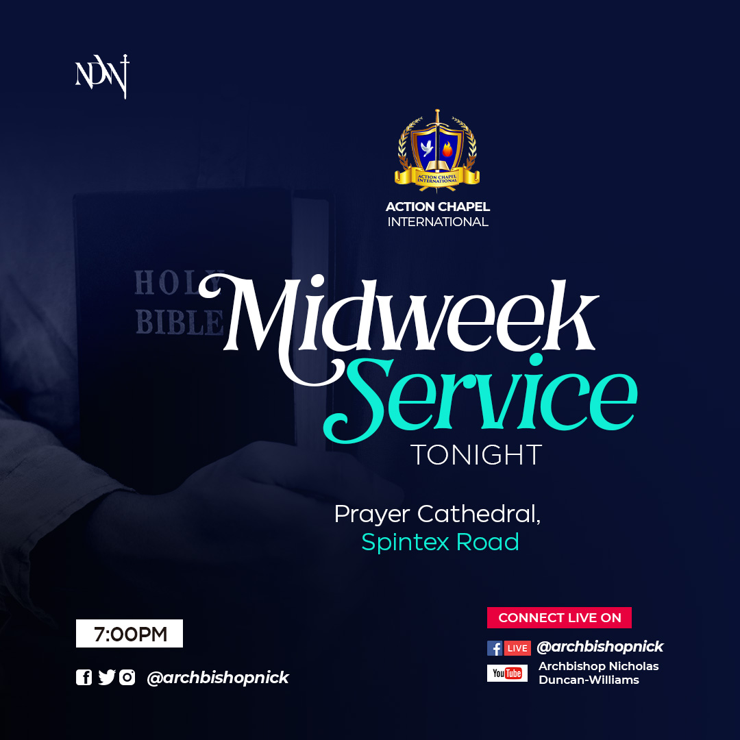 ArchbishopNick's tweet photo. The Lord is good to all: and his tender mercies are over all his works. 𝗣𝘀𝗮𝗹𝗺 𝟭𝟰𝟱:𝟵
Join us tonight at 7 PM for midweek service at the Prayer Cathedral. Come along with your friends and loved ones. 

#ArchbishopNick #Midweek #ActionChapel #Issachar2021 #100DaysOfPrayer https://t.co/X33rl3Dbd0