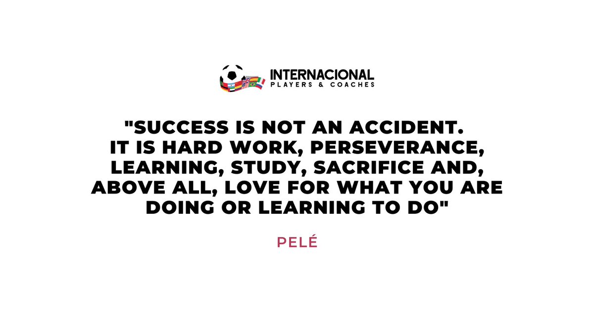 IntPlayersCoach's tweet photo. “Success is not an accident”   |  “El éxito no es un accidente” 🔝💪🏼

#ipc #internacional #players #coaches #football #soccer #success #motivation #quotes https://t.co/RwZBWCJPyK