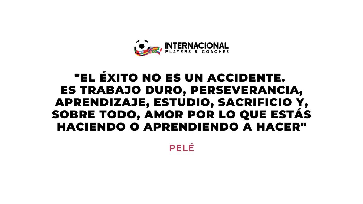 IntPlayersCoach's tweet photo. “Success is not an accident”   |  “El éxito no es un accidente” 🔝💪🏼

#ipc #internacional #players #coaches #football #soccer #success #motivation #quotes https://t.co/RwZBWCJPyK