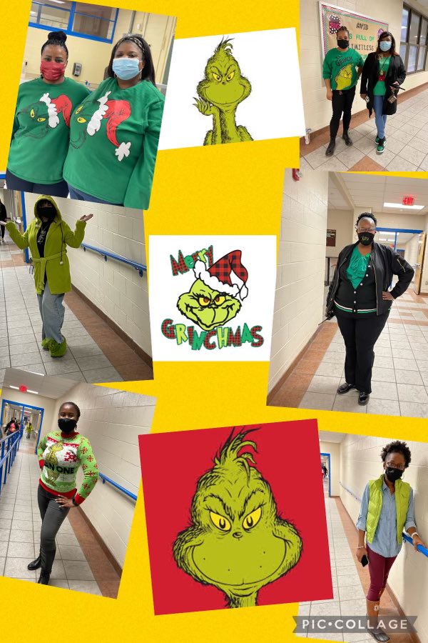 mrs_g82's tweet photo. Merry Grinchmas from the W.A.Perry Eagles @WAPerryMS https://t.co/9SdNFsblWy