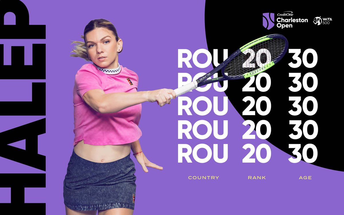 CharlestonOpen's tweet photo. It's official - @Simona_Halep is coming to #Charleston! 🙌 The former World No. 1 &amp; 2-time Grand Slam champ will play the @CreditOneBank @CharlestonOpen for the first time in 2022 &amp; we can't wait to finally welcome her to the #Lowcountry. 🌴 #CharlestonOpen https://t.co/ETs1pH7mU5