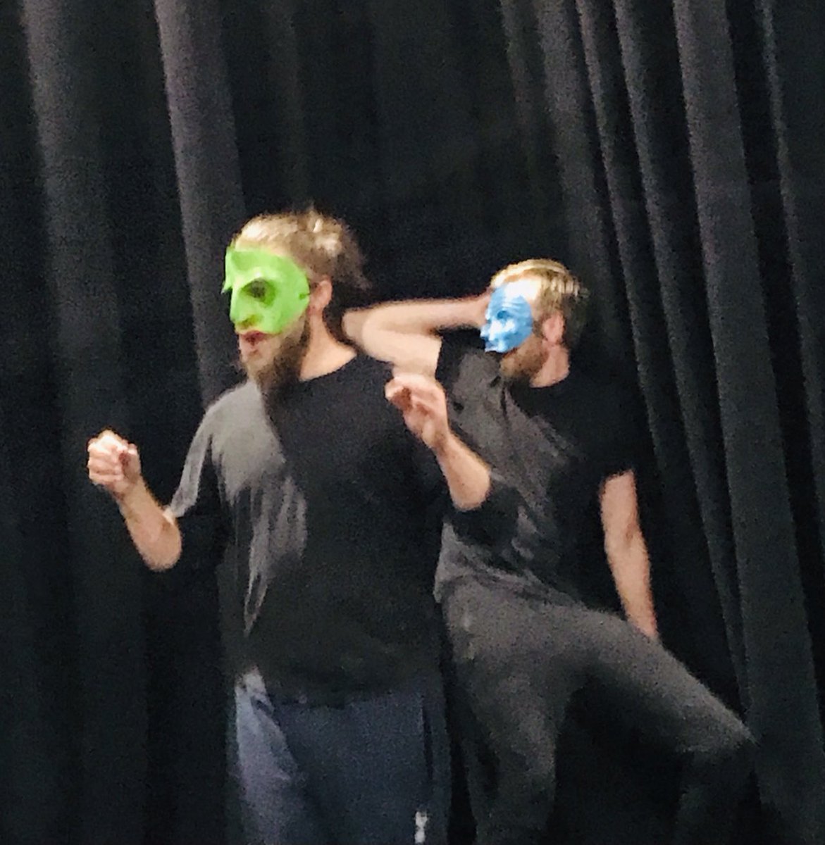 Mask wearing is just so fun #commedia #maskwork #freyastang #theatre
