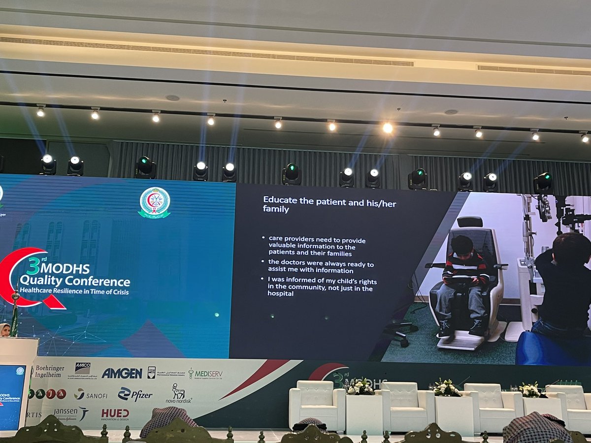 dr_almohaisen's tweet photo. #3rd_MODHS_Quality_Conference
Patient and family engagement
“Nothing about us without us”
قصة رائعة ترويها أم لأبناء من ذوي الاحتياجات الخاصة، عن تجربتها مع عدة أنظمة رعاية صحية، وماذا يصنع الفرق من وجهة نظر المريض. https://t.co/is1AEpcmbJ