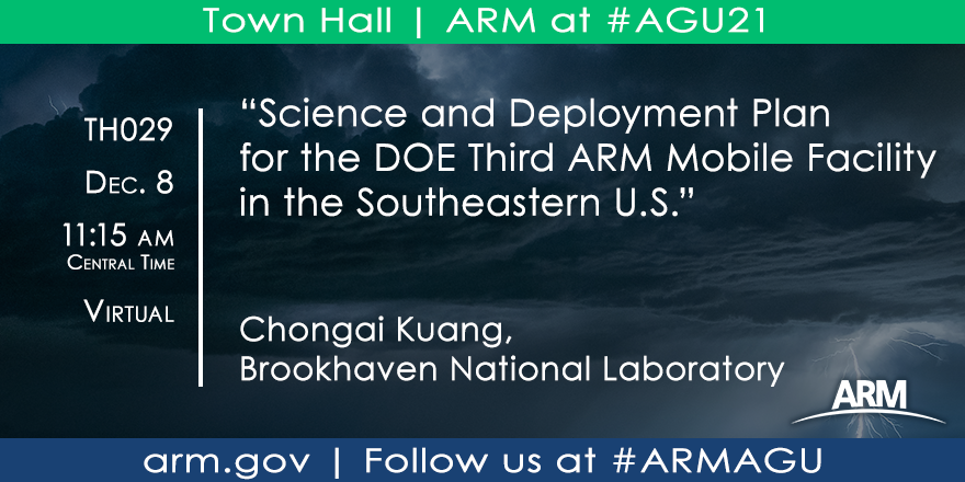 armnewsteam's tweet photo. Hear the latest about #ARM’s upcoming #AMF3 deployment and share your feedback during this morning’s #AGU21 town hall | @brookhavenLab | @doctorjackpine | @ScottGiangrande | #ARMAGU | https://t.co/BVfnS1KFUB https://t.co/1pgRCXIRgu