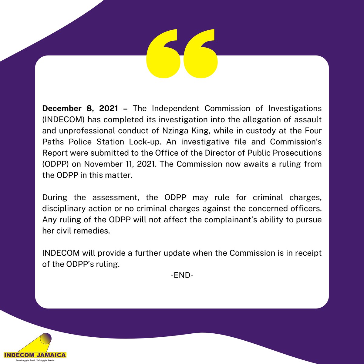 INDECOM JAMAICA tweet media