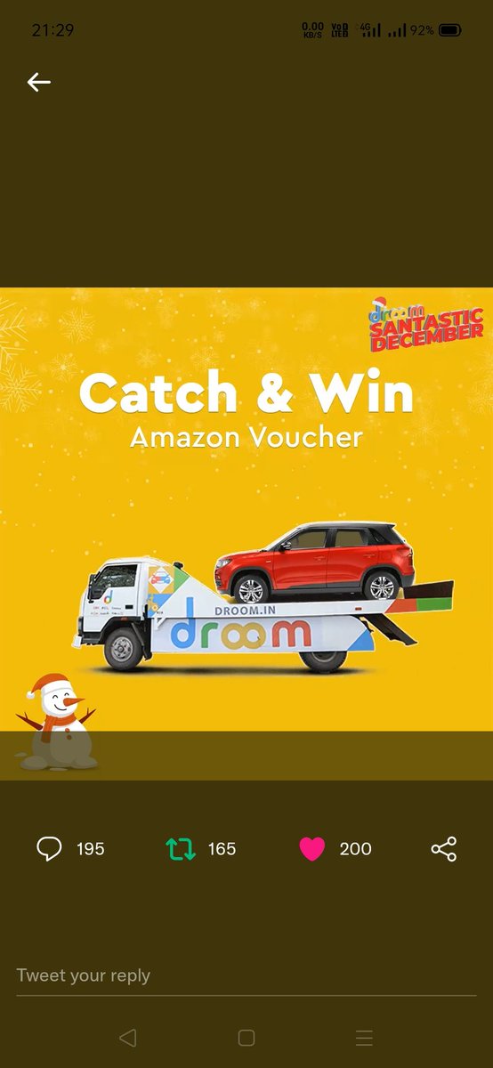 KDivya18740584's tweet photo. @letsdroom Here is my perfect screenshot
#AmazonVoucher #CatchAndWin
#Contest #ContestAlert
Tag @mysterioussu @AbhishekIPLFeak @VaishaliMaisur2 @Aishwarya_NK @cool_bindra @Smiley_Bharati https://t.co/d3RKO9vZqP