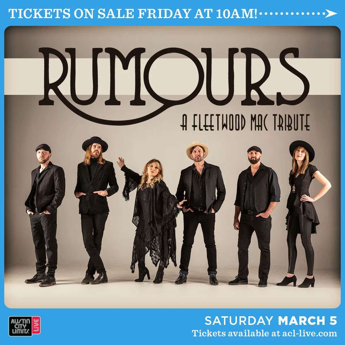 JUST ANNOUNCED: @RumoursATL A Fleetwood Mac Tribute on Sat, 3/5! Tickets on sale this Fri, 12/10 at 10AM here: 3tenacl.live/2y6v