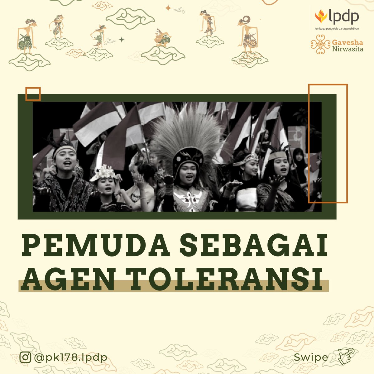 erlityas's tweet photo. Sejarah mengatakan peran pemuda Indonesia begitu penting dalam mengantarkan Indonesia ke depan pintu gerbang kemerdekaan.
Dalam mengisi kemerdekaan pun pemuda masih sangat diharapkan menjadi agen-agen yang membawa kebaikan termasuk budaya toleransi dimana pun berada.

@LPDP_RI https://t.co/Wl2xFzSUUg