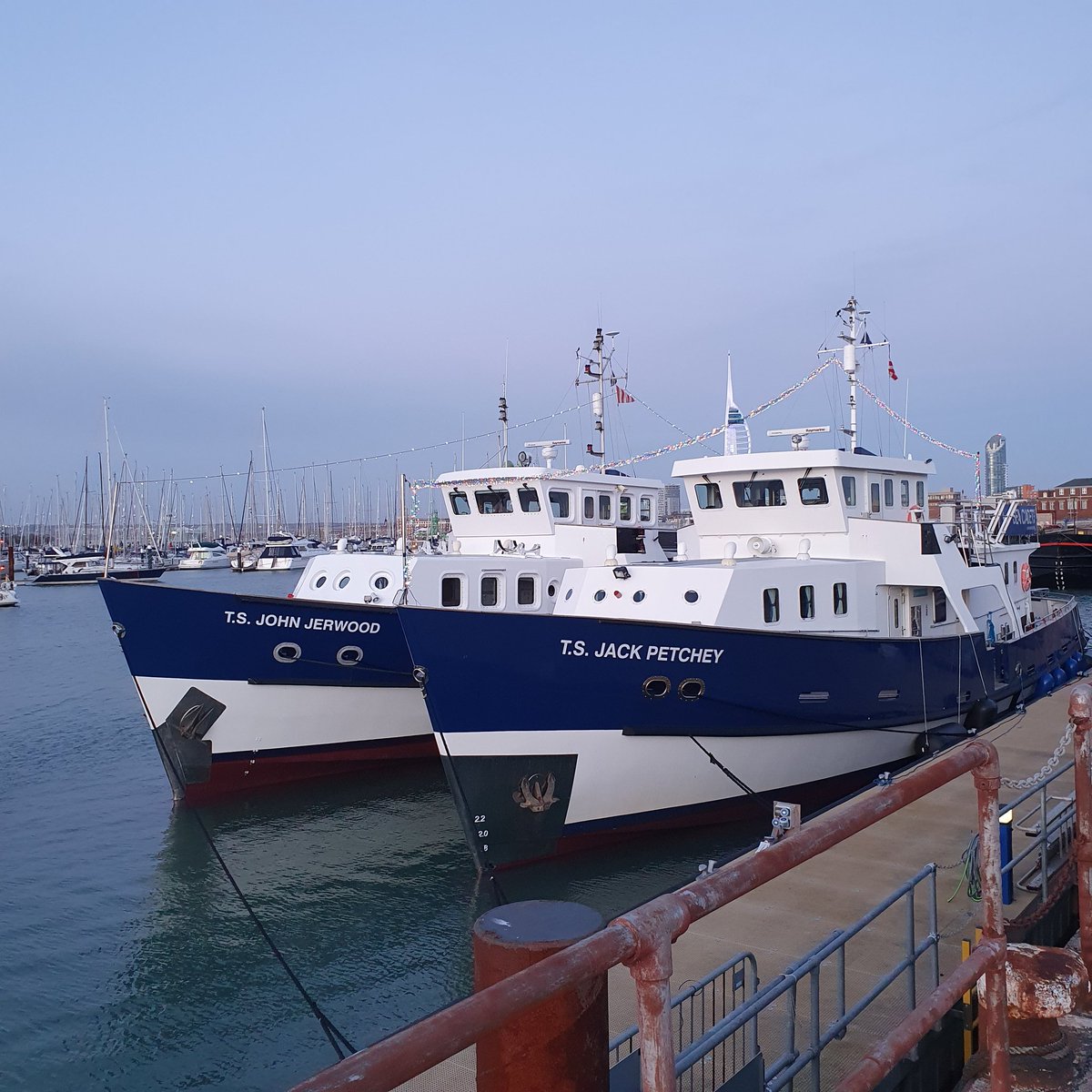 Back along side after our dock yard  period  along with a baby sister  still lots of work to do for a 2022 season