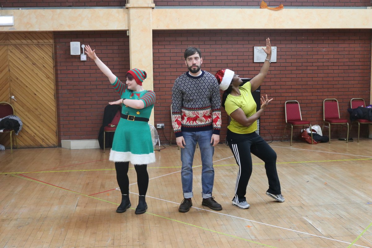LeedsTheatres's tweet photo. Here at LGYT we love Christmas. So much so that us 'older folk' had to join in this week's session. Look at how much fun we're having...🎄🎄🎄 https://t.co/PNg7FgN8x6