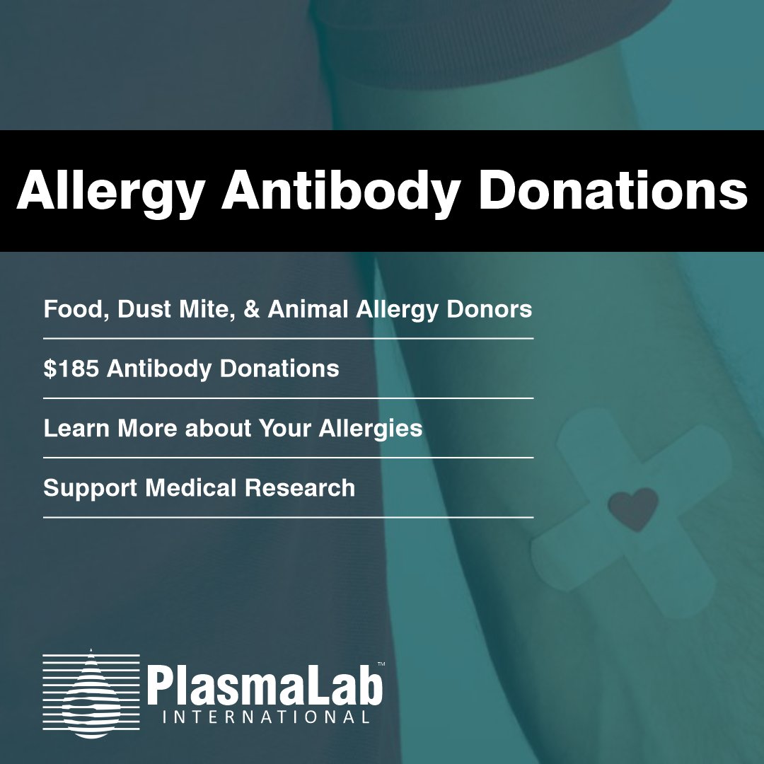 Allergy antibodies are used to develop diagnostic test kits, improved treatments, and better understanding of the allergic response.

#allergies #foodallergies #earn185 #everett #seattle #snohomish #earnmoney