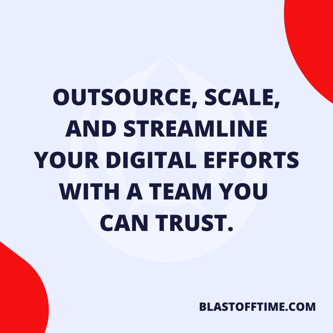 _blastofftime_'s tweet photo. Scale your business FASTER by outsourcing your digital marketing to a team you can trust! 🚀 Get started today ➡️ https://t.co/MnMu35zCxH. 

#digitalmarketing #smallbusinessmarketing #businessgoals #solution #outsourcedmarketing https://t.co/Stj2LasYqk