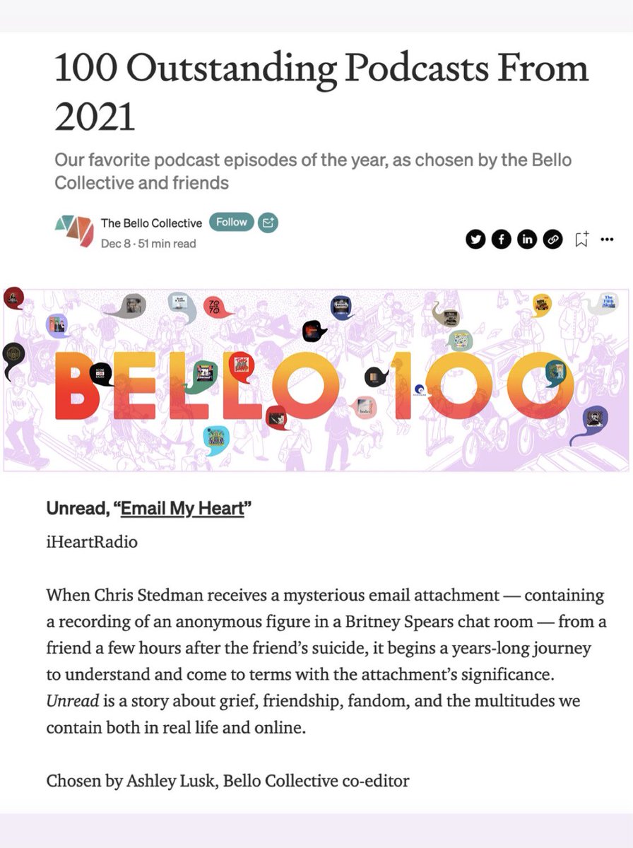 Very grateful to <a href="/bellocollective/">The Bello Collective</a> for including our show in this year’s Bello 100 ❤️ check out the full list here bellocollective.com/bello-100-best…