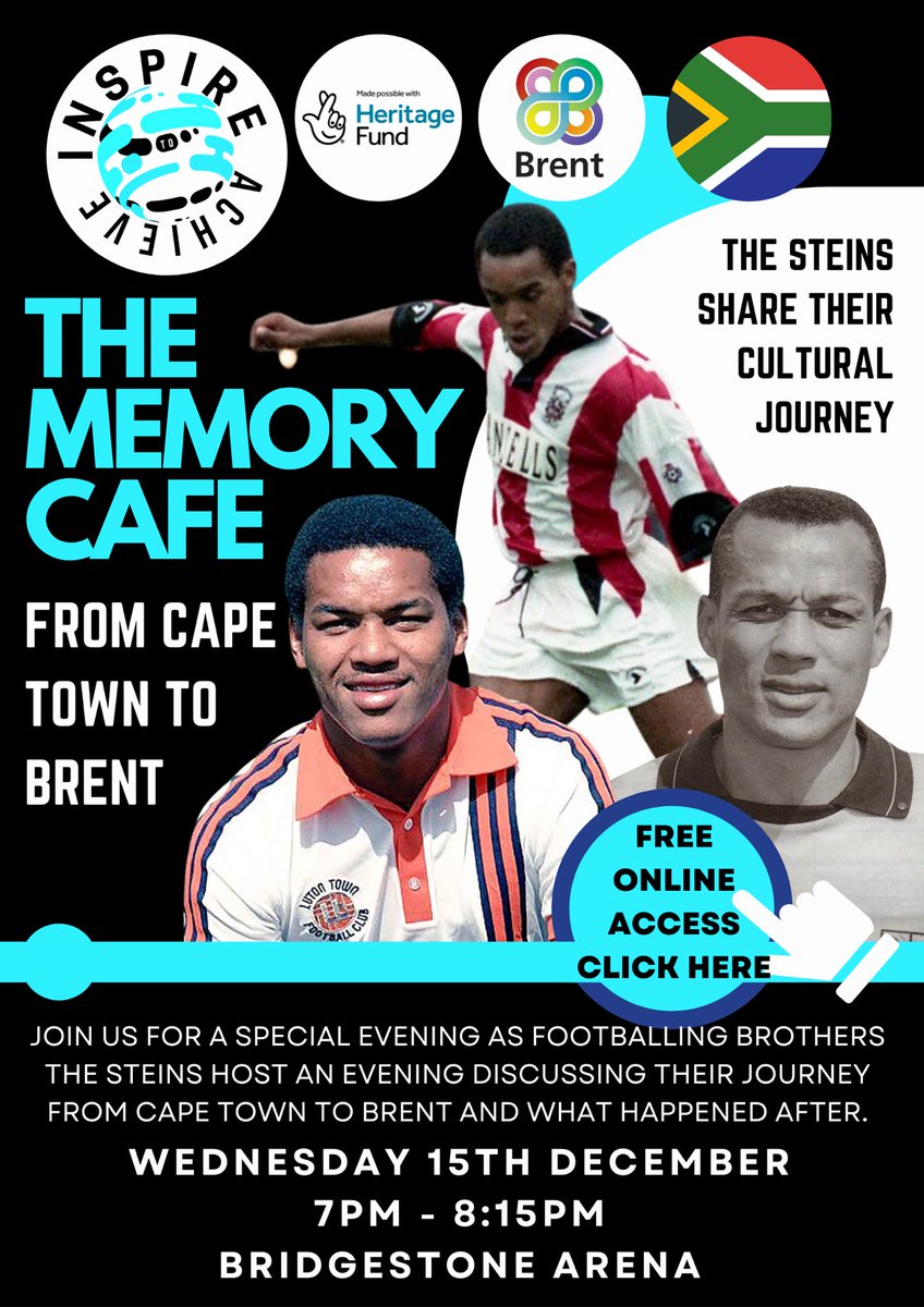 Coming on Wednesday 15th December we will be hosting The Steins as part of our Inspire to Achieve project in collaboration with #nationallottery <a href="/HeritageFundUK/">The National Lottery Heritage Fund</a>. This online event is free to attend as we hear about the brothers journey from Cape Town to Brent. #brent #community