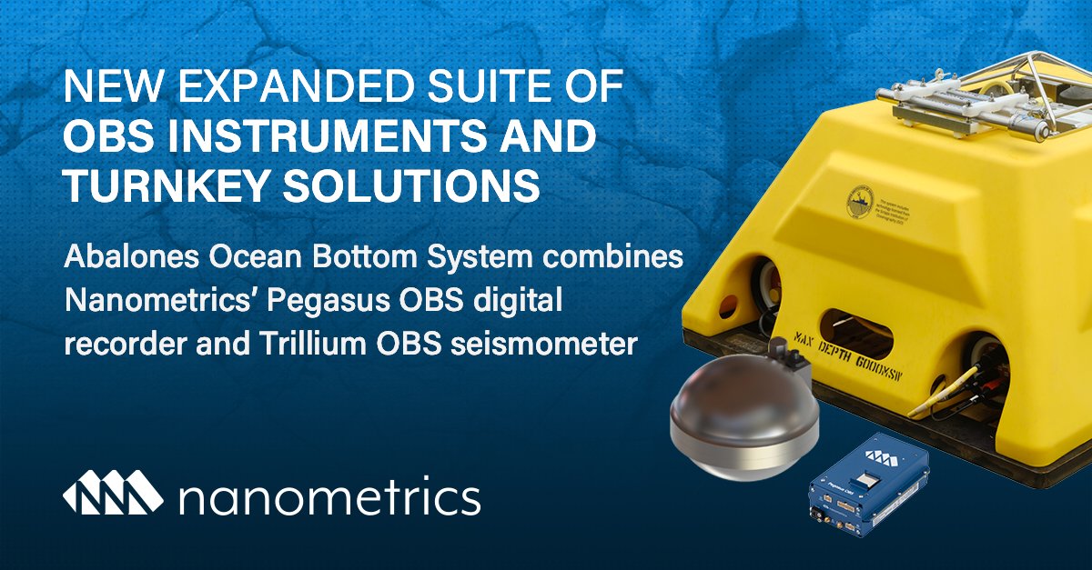 nanometricsinc's tweet photo. To increase the outcome certainty of challenging and complex ocean bottom deployments we have expanded our suite of purpose-built OBS seismic instruments for sensing and data collection. #nanometrics #oceanscience, #oceanbottom, #seismic, #seismology
https://t.co/r64fvMfsE7 https://t.co/WSacMeoEhr