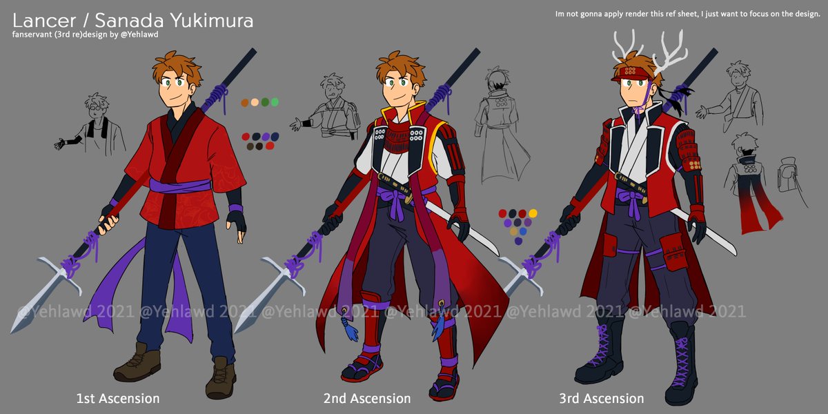 I've finally finished Yukimura redesign after whole ass year of him being rent free in my mind, I pretty much spent tooo much time figure out a better design, hope you all like this new look if you've seen him before.🔥🔥🔥
#fanservant #originalcharacter 