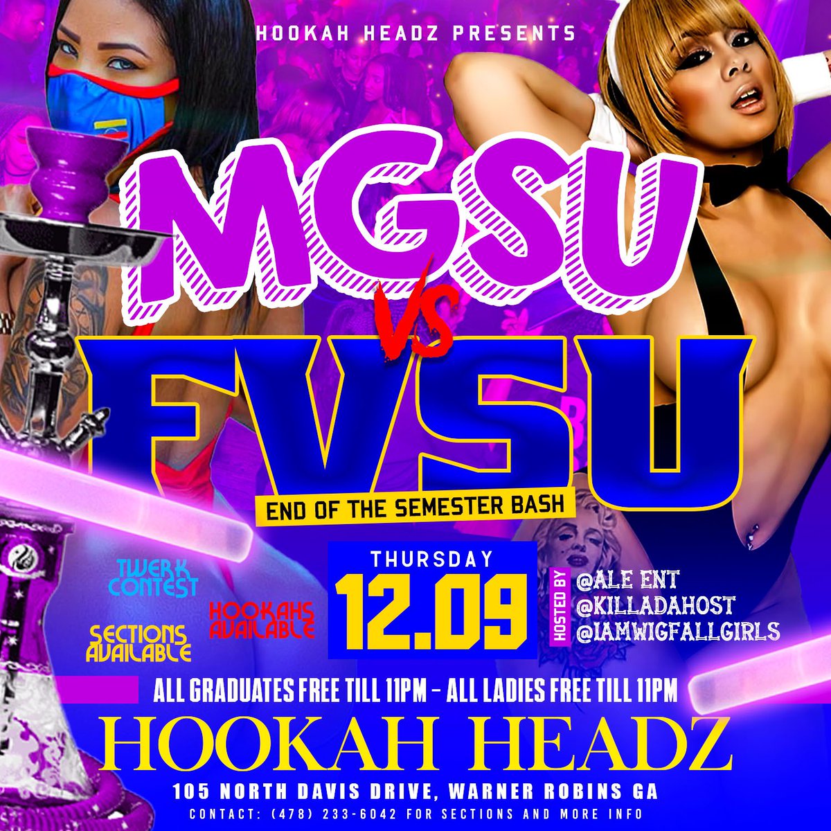 IamWigfallGirls's tweet photo. #MGSU VS #FVSU THURSDAY 🔥
EVERYONE FREE TILL 11PM😈 

END OF SEMESTER BASH🗣 https://t.co/OgGtWrDaDq