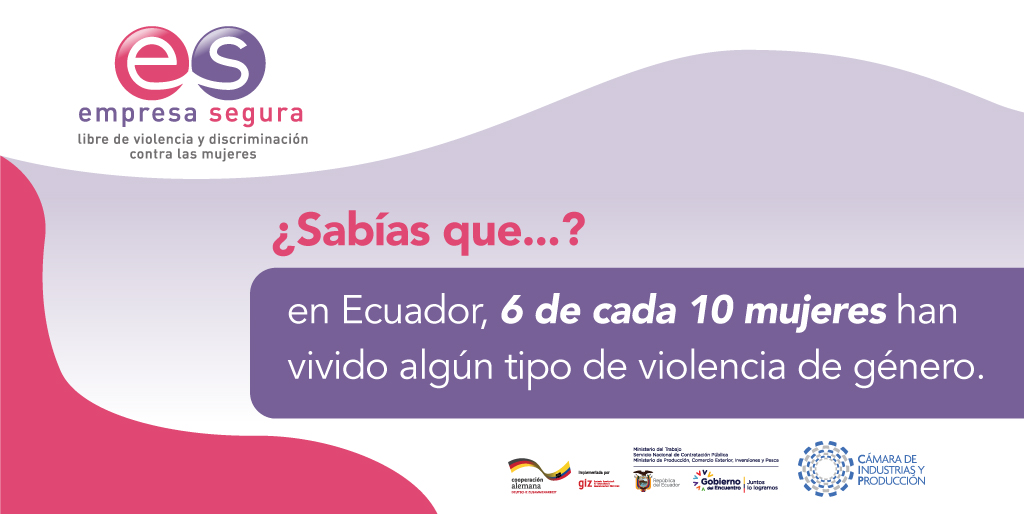 Empresaseguraec's tweet photo. En Ecuador, 6 de cada 10 mujeres han vivido algún tipo de violencia de género, tanto en sus hogares como en el ámbito público y laboral (INEC, 2019). ¡Invertir en su prevención es el mejor negocio!
 Encuentra más información en https://t.co/YGUVCbBYMP
.
.
.
#EmpresaSegura https://t.co/ckIzkRQRst