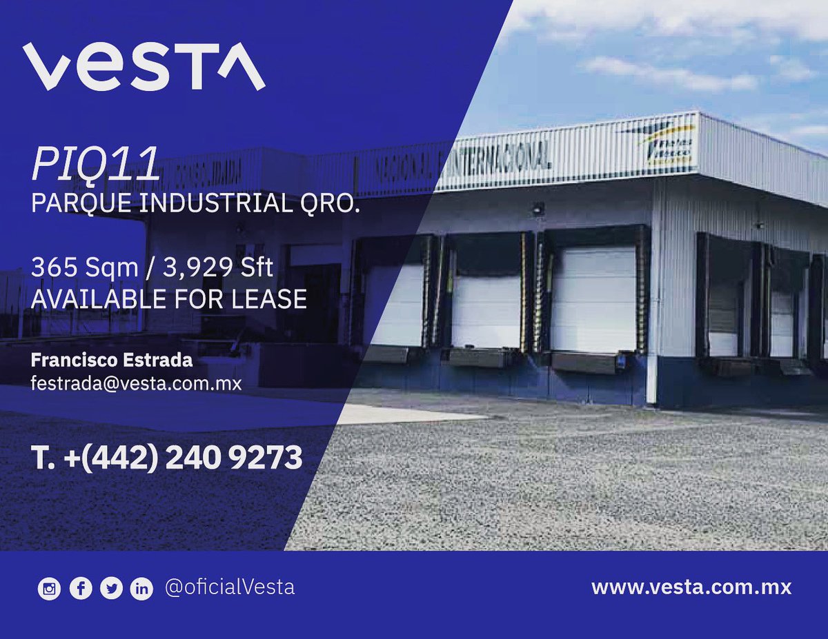 Industrial Building #Vesta #IndustrialRealEstate #ElevatingStandards #RegiónBajío #CommercialRealEstate #AvailableForLease #Queretaro #ParqueIndustrialQueretaro