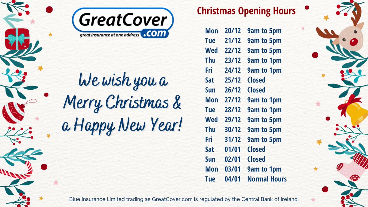 great_cover's tweet photo. Here are our Christmas and New Year opening and closing times! #Christmas #newyear https://t.co/WeM6dTdNxh