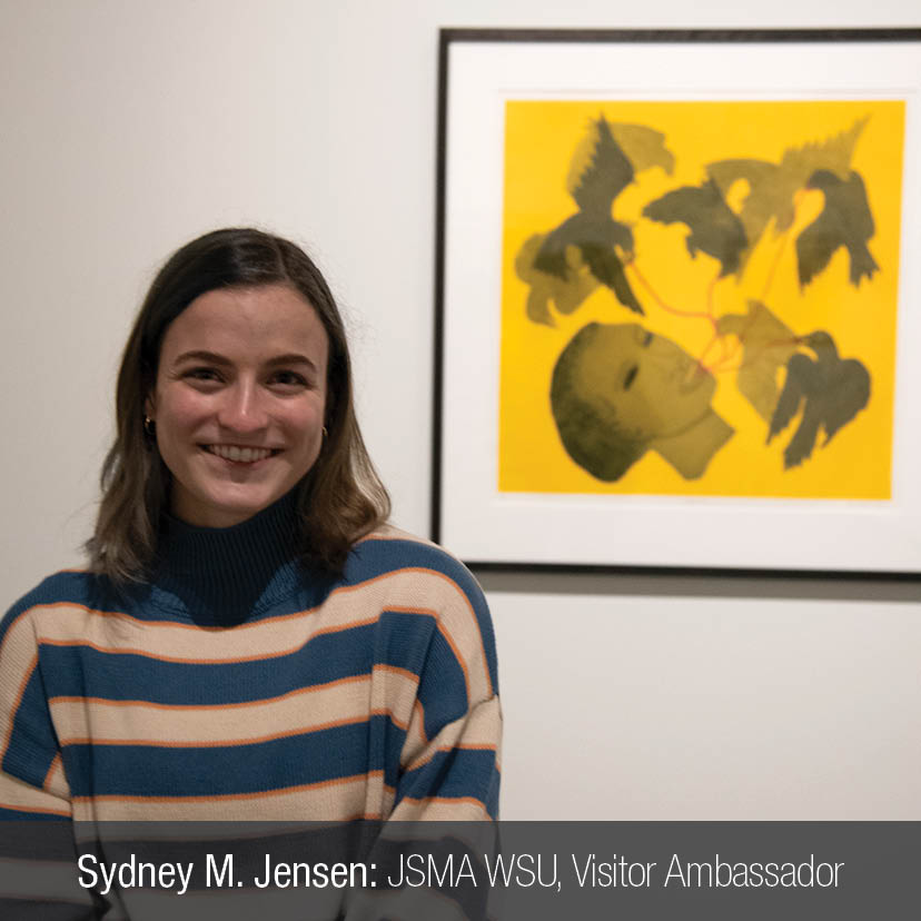 Senior Sydney Jensen, chose “Tongue Tied” by Alison Saar as her favorite piece. Sophomore Hallie Simpson chose Damon Brown's “Extraordinary People, Beautifully Together” from the “BLM Artist Grant Exhibition”.
@wsubsu @jschnitzerff <a href="/_WSUHonors/">WSU Honors College</a>
