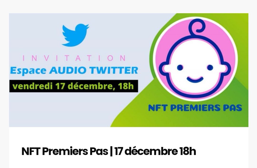 AmyleeParis's tweet photo. Ven 17 décembre 18h, NFT PREMIERS PAS 👶 émission animée par @GillesTPhoto ➡️ Invités @Arthemort et @nft_france ✅ RDV à ne pas rater ! https://t.co/otAclJjAlK #nftcollector #NFTs #NFTarts #NFTCommmunity https://t.co/xBiyAxzhu1