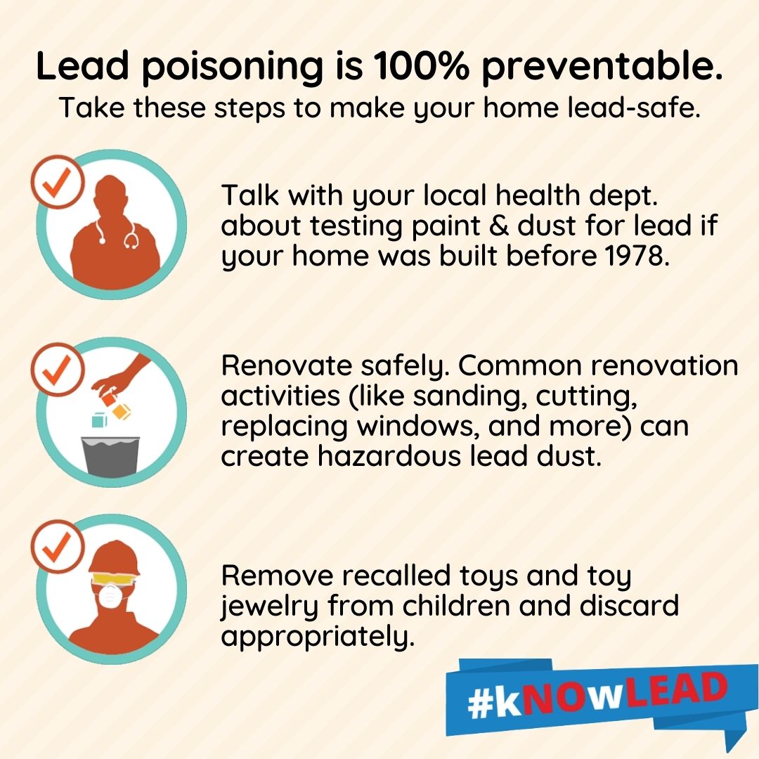 NJDeptofHealth's tweet photo. Lead screenings of children have dropped during the pandemic. Children have also spent more time indoors, potentially increasing exposure to lead.

The good news? Lead poisoning is 100% preventable. #kNOwLEAD

Get kids screened for lead at ages 1 and 2. https://t.co/vEpyidiM2v https://t.co/GL54hAT827