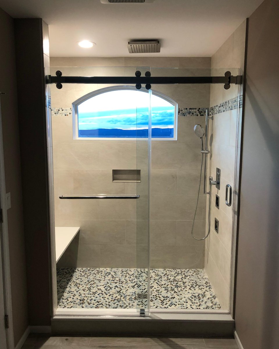AMGGlassmetal's tweet photo. Double Trackless Slider Doors complete the look for this design
#showerdoors
#bathroomdesign
#customglass https://t.co/giCL4VeUmx