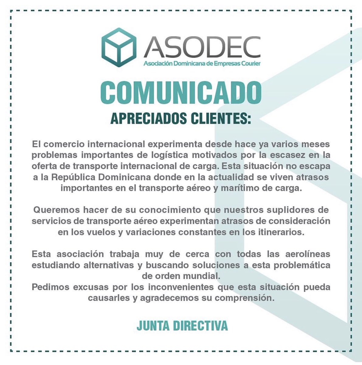 AsodecRD's tweet photo. 🚨ATENCIÓN A ESTA INFORMACIÓN🚨
.
#comunicadoasodec #asodecteinforma #asodec https://t.co/4cI4nIzGTg