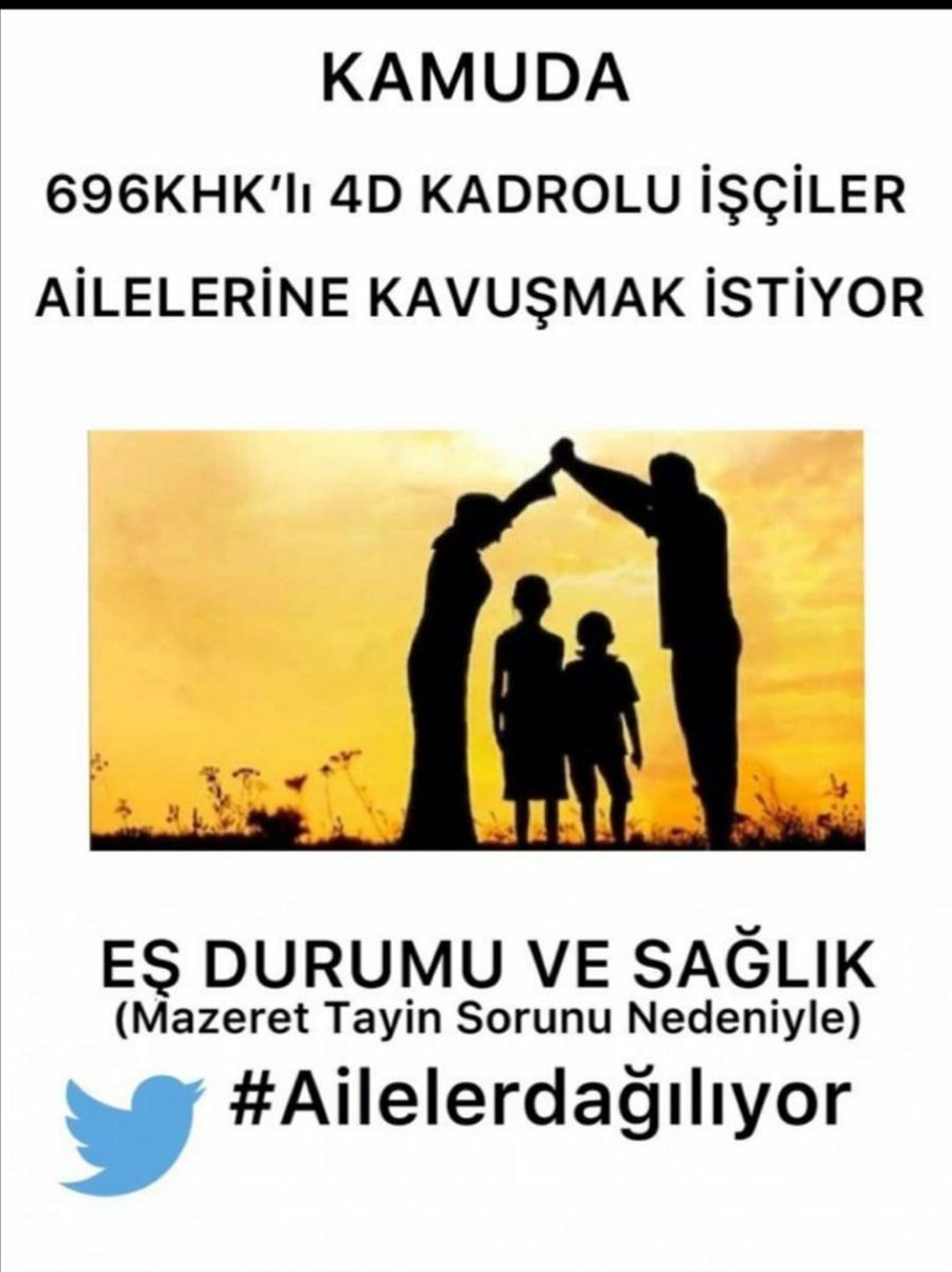 #VedatBilgin4DTayinİstiyo
Hani Aile kutsaldı? Aileler Dağılıyor İşçiler Perişan haldeler Sayın Bakanım <a href="/vedatbilgn/">Vedat Bilgin</a>