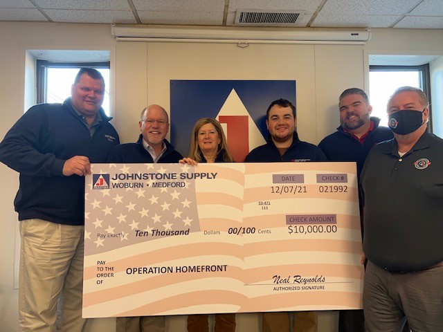 The Woburn group of Johnstone Supply was thrilled to once again be in a position to contribute to Operation Homefront’s ongoing efforts to support our military families and wounded warriors returning home.