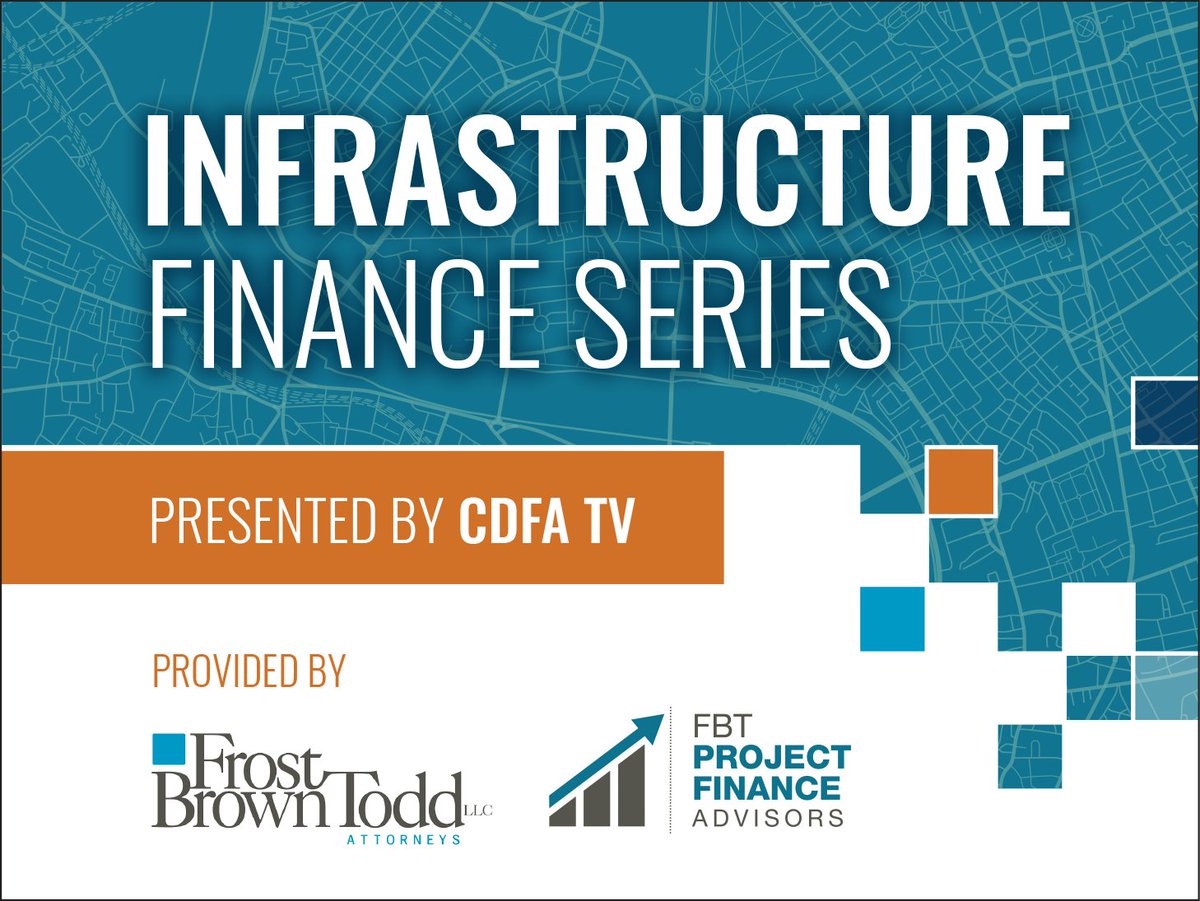 CDFA (@cdfa_update) on Twitter photo CDFA, <a href="/FBT_law/">Frost Brown Todd</a>, and FBT Project Finance Advisors are proud to present the Infrastructure Finance Video Series, focused on the innovative tools for financing various infrastructure projects. Watch all 5 videos for free at cdfa.net/p/cdfatvfbt.ht… CDFA, <a href="/FBT_law/">Frost Brown Todd</a>, and FBT Project Finance Advisors are proud to present the Infrastructure Finance Video Series, focused on the innovative tools for financing various infrastructure projects. Watch all 5 videos for free at cdfa.net/p/cdfatvfbt.ht…
