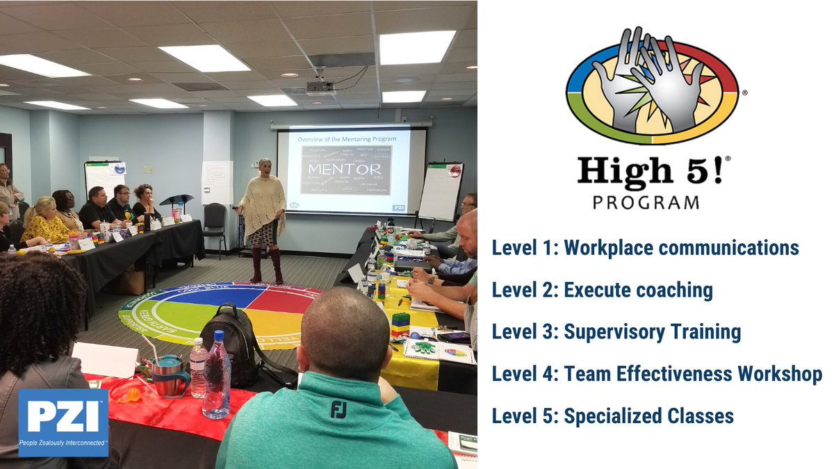 PZI_Consulting's tweet photo. The High 5! Program introduces a simple, yet impactful framework about strengths and communication preferences. It helps participants improve their personal, interpersonal, and team effectiveness; and emphasizes the importance of employee engagement and self-awareness. https://t.co/mzrS4v475q