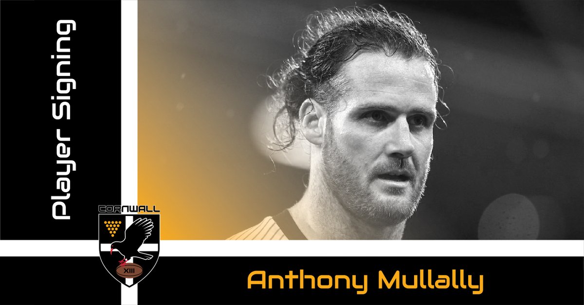 CornwallRLFC's tweet photo. ✍️Welcome to Cornwall @mullally_!

🏆Played in two World Cups
💍Super League Grand Final winner
🤝Cornwall RLFC's first signing

➡️https://t.co/inOjBgWRfr

🖤💛#Kernowkynsa #RugbyLeague https://t.co/t6xHnedimL