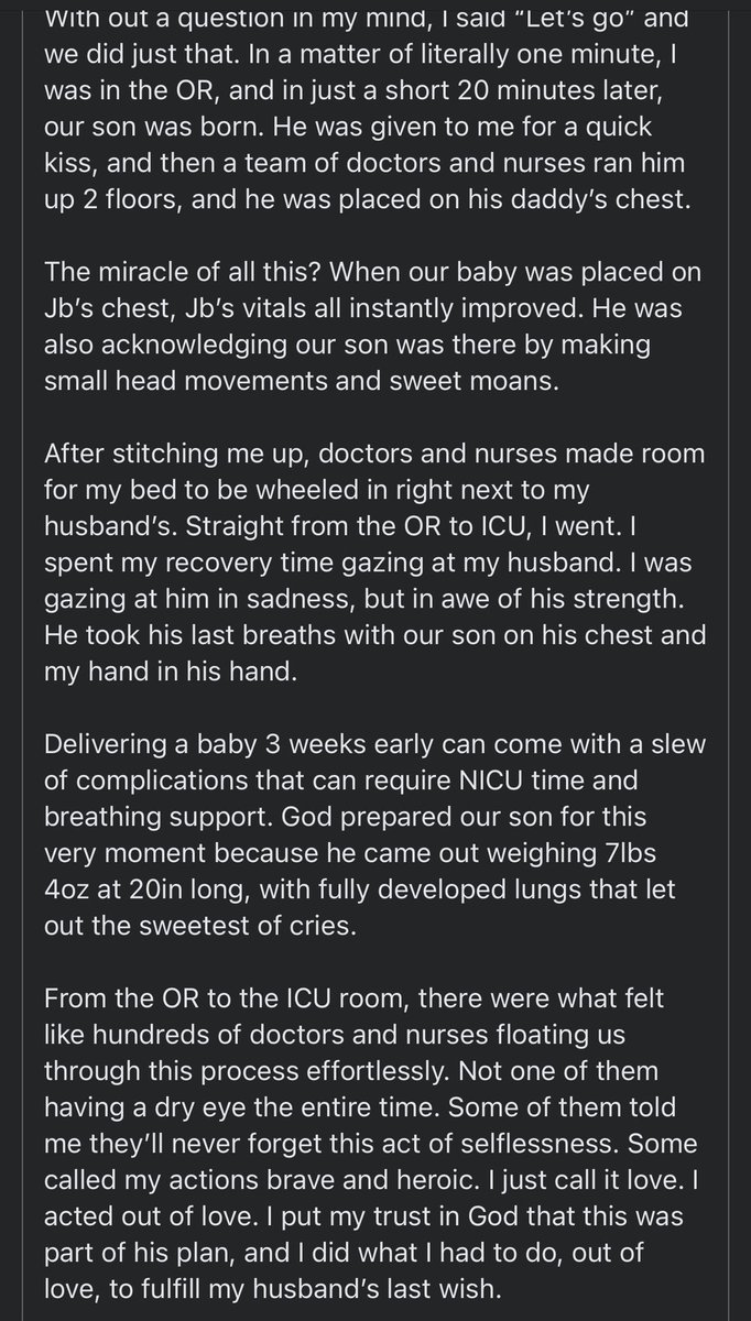 zynnnie's tweet photo. Look at this story. So unreal yet so powerful. Love so pure and eternal that she had c-section at 37 weeks so a dying husband can see/feel his son. I am in tears. ❤️❤️❤️❤️ https://t.co/alfIchwf4X