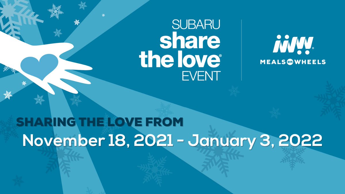 You can help seniors right here in Chicago when you purchase or lease a new Subaru during the 2021 Subaru #ShareTheLove Event and select Meals on Wheels as the recipient of a $250 donation from @Subaru_USA! Learn more: bit.ly/2OVa7Ha
