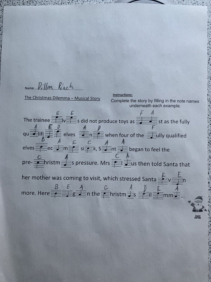 MusicQma's tweet image. The Christmas Dilemma…musical literacy style. Excellent work from S1 pupils today demonstrating their musical literacy skills and knowledge 👏🏻 🎶 ⭐️ #ambition #notenames #musicalliteracy @QMAOfficial