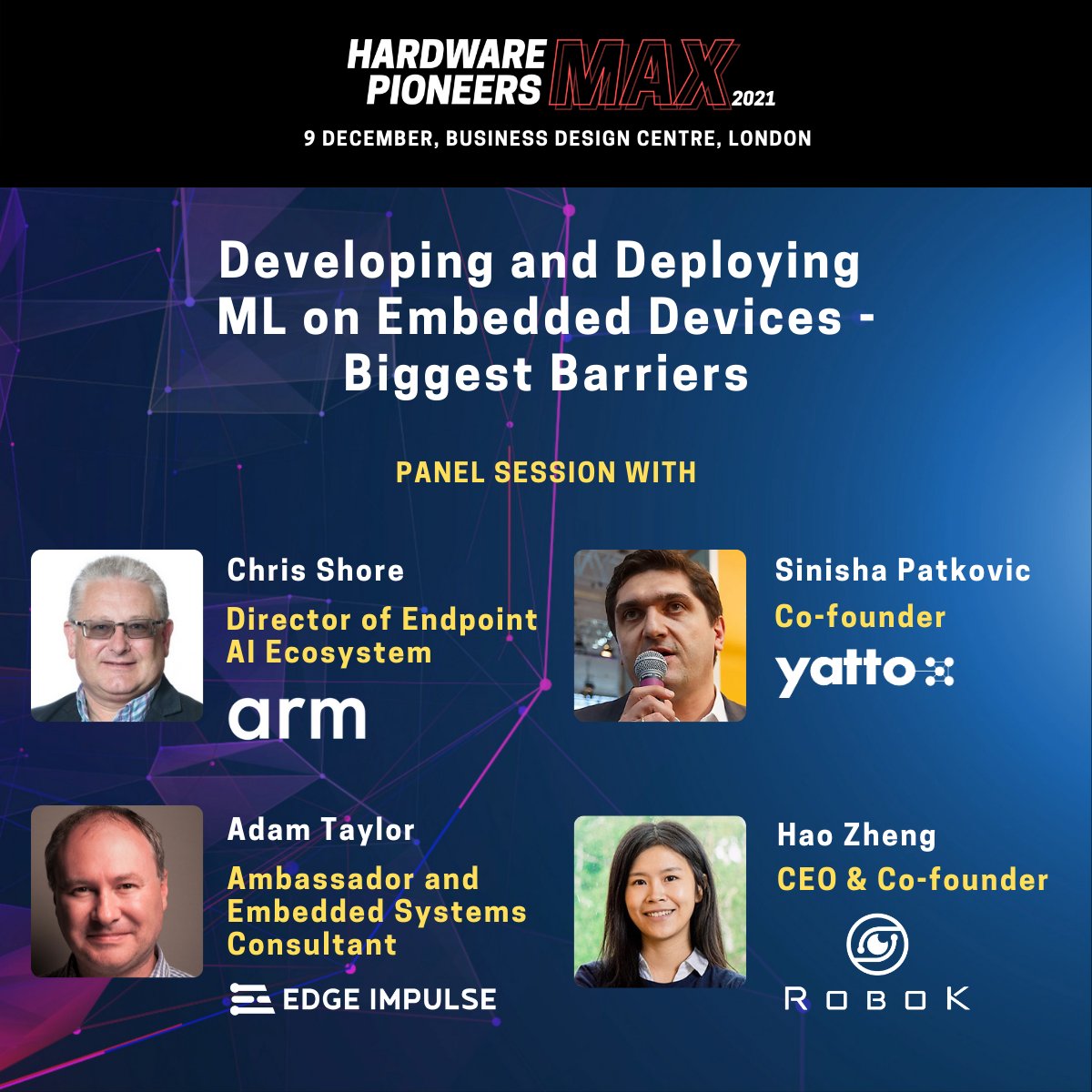 RoboK (@robok_vision) on Twitter photo Looking forward to joining this great panel at <a href="/HdwPioneers/">Hardware Pioneers</a> in London tomorrow! Hope to see you there!  #HWPmax21 Looking forward to joining this great panel at <a href="/HdwPioneers/">Hardware Pioneers</a> in London tomorrow! Hope to see you there!  #HWPmax21