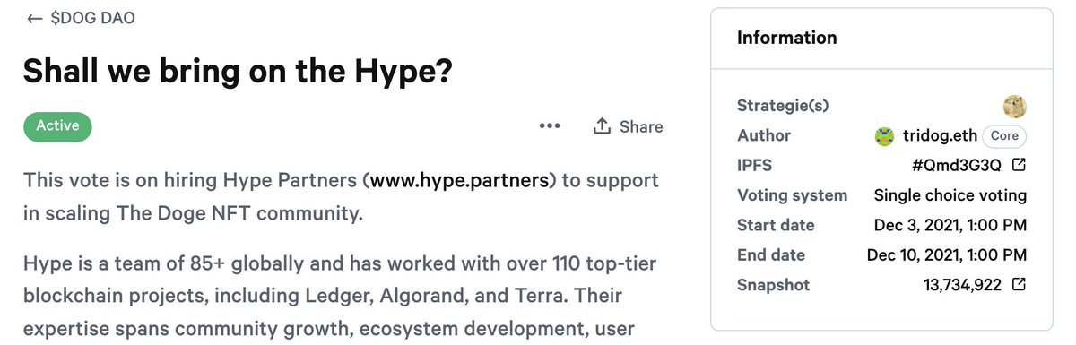 ownthedoge's tweet image. The $DOG DAO has spoken -- we're bringing on Hype Partners to help with growth and community for the @ownthedoge community

LFG!!!!