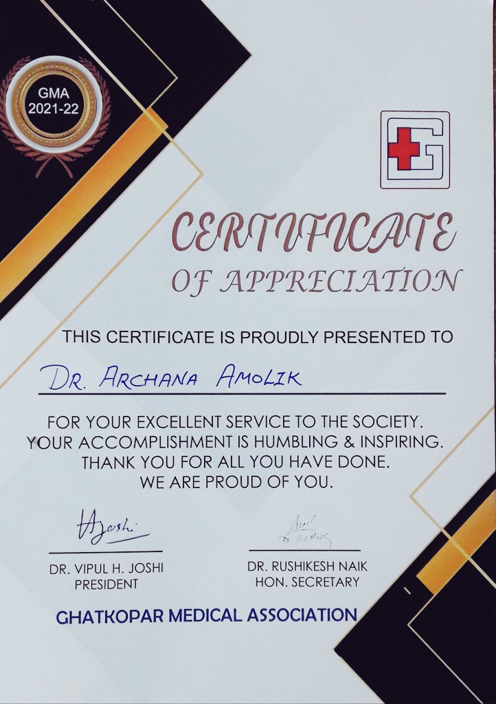 I thank🙏BrihanMumbai Muncipal Corporation(#BMC),N-Ward & GhatkoparMedicalAsso.(GMA) for
felicitating me today as a 'CovidWarrior' for my contribution to serving the society through Community Clinics(3) during Covid19 Pandemic.
@mybmc 
@AIPCMaha @ProfCong