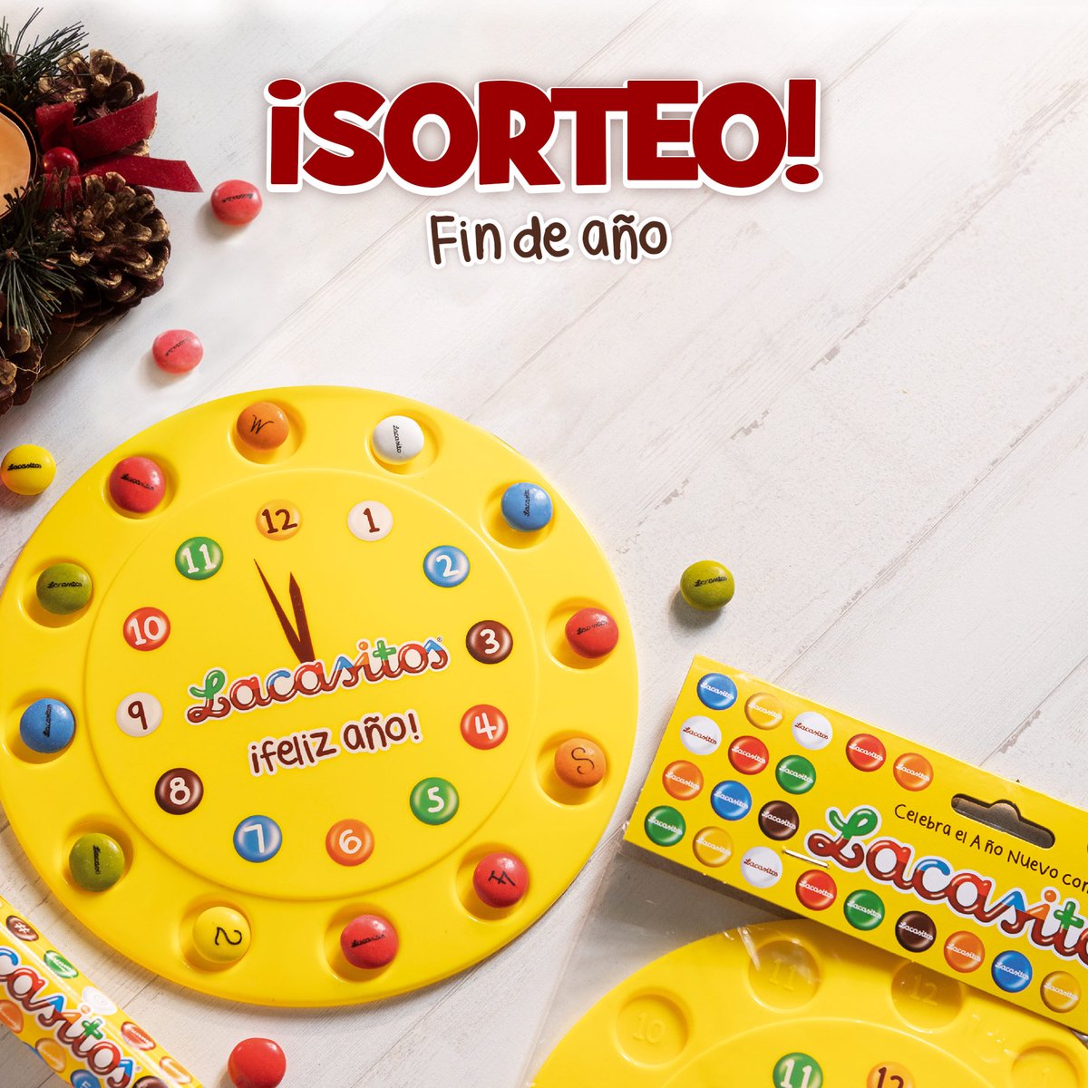 Lacasitos's tweet photo. Muchos sois los que empezáis el año tomándoos los 12 Lacasitos ⏰🗓 Este año os lo podemos muy fácil ¿queréis llevaros un lote cómo este? 

Para participar:
1️⃣ RT, FAV y sigue a @Lacasitos 
2️⃣ Menciona a 1 amigo 🍇🥂

¡Anunciamos los 5 ganadores el 15 de diciembre!🤩🍀 https://t.co/bkTm5cHzln
