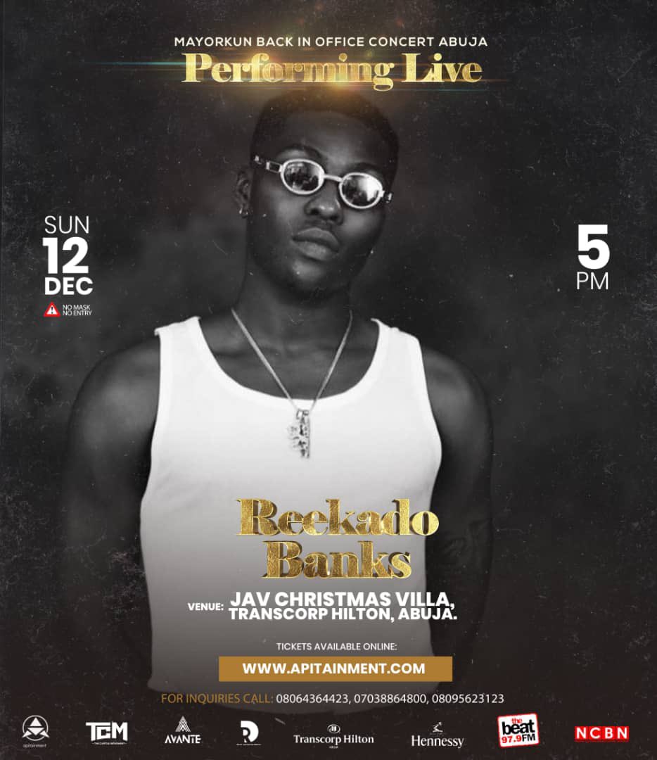 realkingss's tweet photo. Why would anyone want to miss Mayorkun back in Office concert ????????
With the line up of stars showing up , that concert is a must attend !!!!!
Date is 12th December!!!
#MayorkunLiveInAbuja
#backinofficeconcert https://t.co/g2asnehDqg