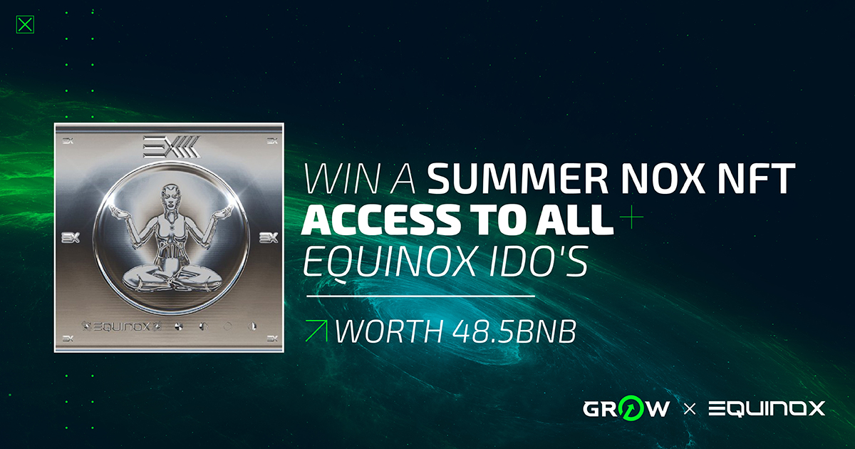 The season of giving is here 🎁

To wrap up the year, we are giving away 1 special Summer $NOX #NFT by our very own @Equinox_Launch

✨ Give us a follow, like, re-tweet and tag 2 friends to get in the game! 

Full details for participation here: gleam.io/P8Jfh/grow-x-e…