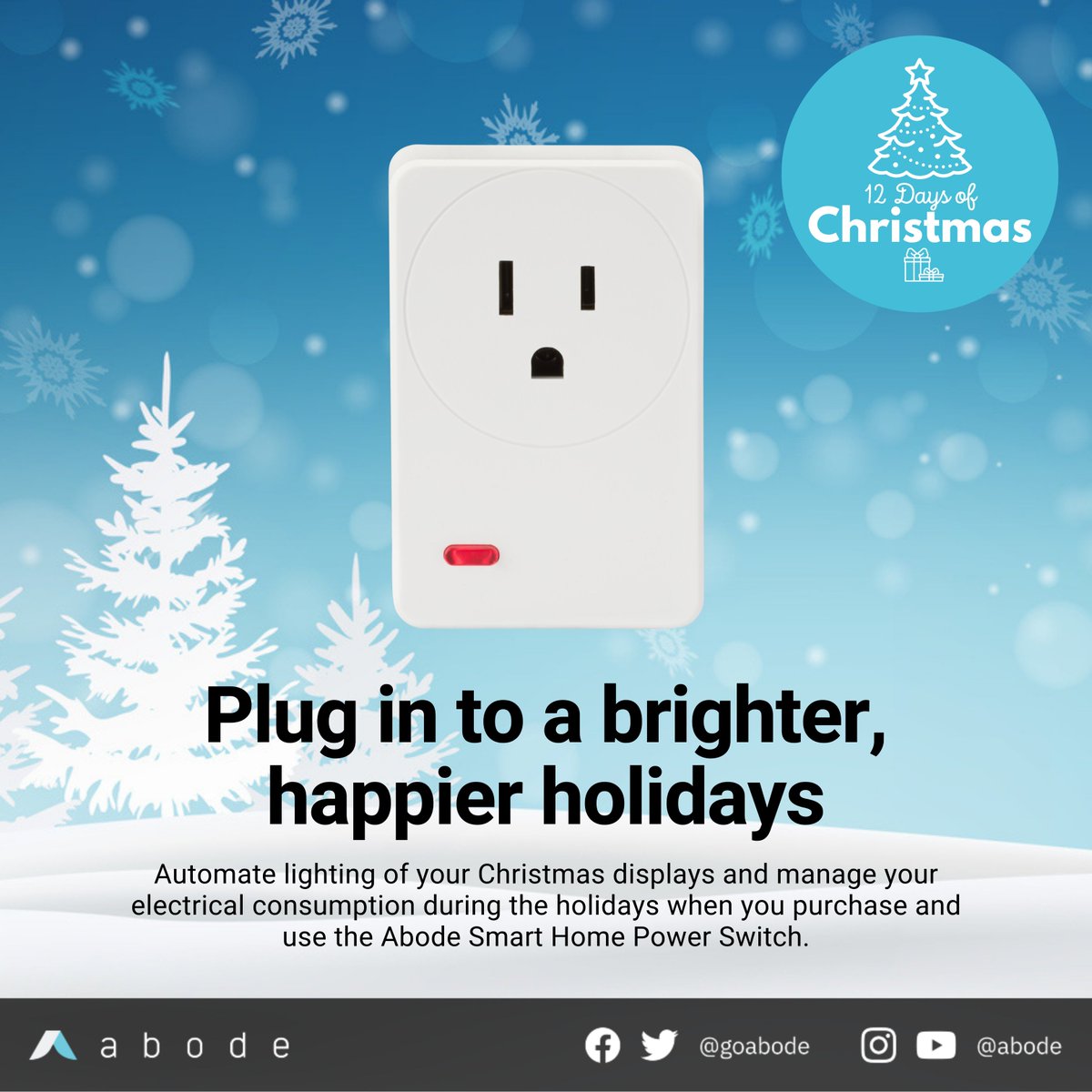 goabode's tweet photo. The Abode Smart Home Power Switch is simply the gift that keeps giving this holiday season. #12DaysofChristmas #GoAbode
Learn more about it: https://t.co/jUkH8vgWa6 https://t.co/54oTz8WxXp
