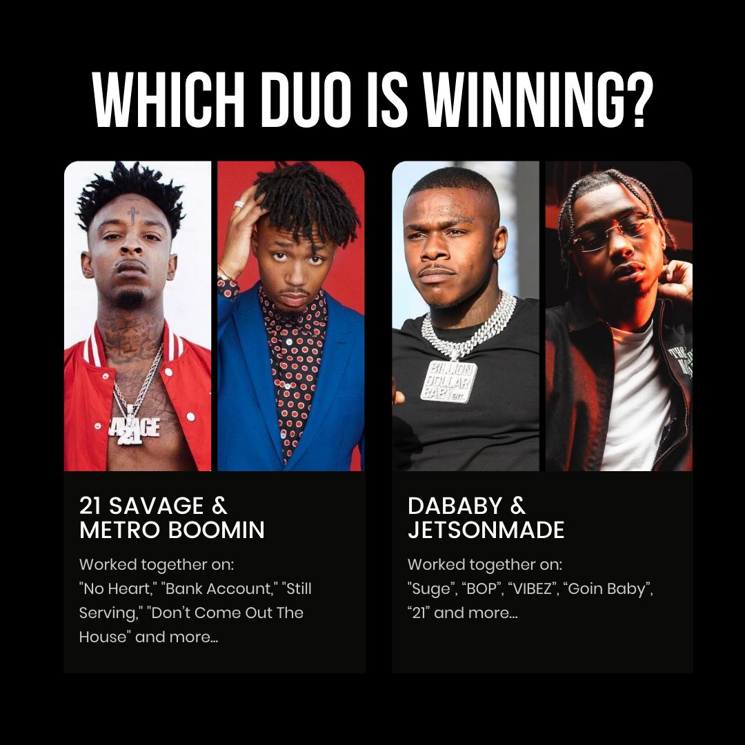 BeatStars's tweet photo. We wouldn’t want to be on the other side of this one 😅⬇️ Give us your pick for who’s winning out below &amp; check out some of these producers for a similar sound 🎶 https://t.co/RFGy6ypqJF